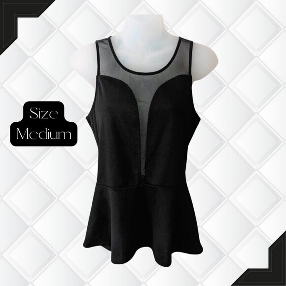 Nicki Minaj Sheer Peplum Plunge Blouse (EUC!) - Picture 1 of 3